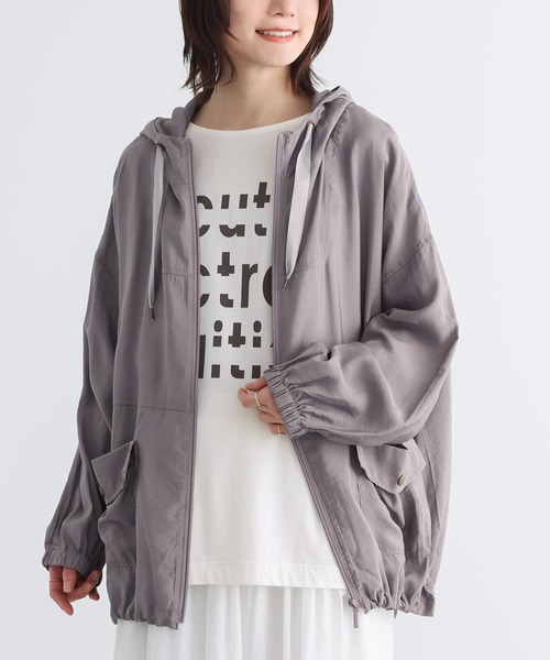 n'OrLABEL(ノアールレーベル)の「【撥水・UVカット】ライトマウンテンパーカー(マウンテンパーカー・レディース・グレー/ブラック/ライトカーキ/グレイッシュベージュ・FREE)」の16枚目の写真