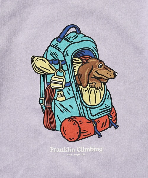 Franklin Climbing(フランクリンクライミング)の「【KIDS】【Franklin Climbing】バックパック&ドッググラフィックテックショートスリーブ(Tシャツ/カットソー・キッズ・ホワイト/チャコールグレー/バイオレット・M/L/XL)」の4枚目の写真