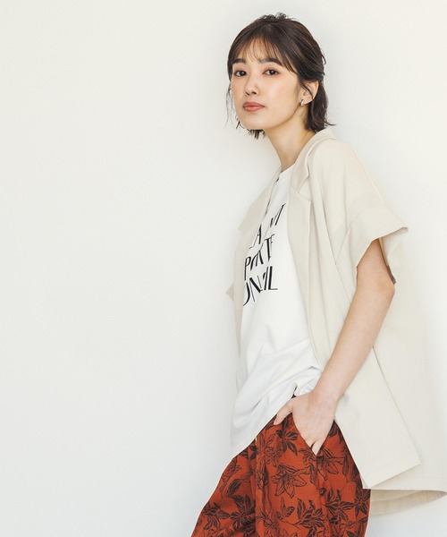 Gready Brilliant(グレディブリリアン)の「LANUITフロッキーTシャツ(Tシャツ/カットソー・レディース・ブラック/オフホワイト・FREE)」の10枚目の写真