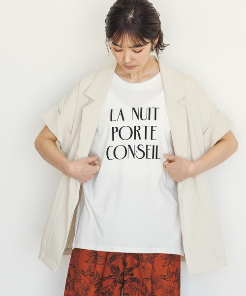 Gready Brilliant(グレディブリリアン)の「LANUITフロッキーTシャツ(Tシャツ/カットソー・レディース・ブラック/オフホワイト・FREE)」の11枚目の写真