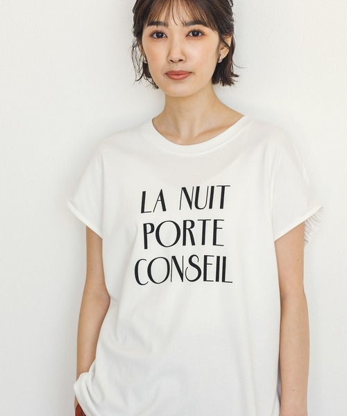 Gready Brilliant(グレディブリリアン)の「LANUITフロッキーTシャツ(Tシャツ/カットソー・レディース・ブラック/オフホワイト・FREE)」の15枚目の写真