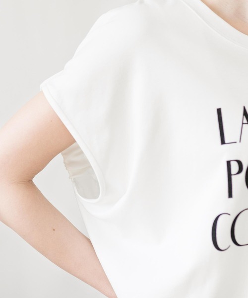 Gready Brilliant(グレディブリリアン)の「LANUITフロッキーTシャツ(Tシャツ/カットソー・レディース・ブラック/オフホワイト・FREE)」の4枚目の写真