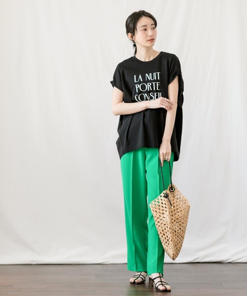 Gready Brilliant(グレディブリリアン)の「LANUITフロッキーTシャツ(Tシャツ/カットソー・レディース・ブラック/オフホワイト・FREE)」の19枚目の写真