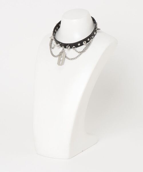 Salong hameu（サロン ハミュー）の「#サブカルファッション カミソリ×チェーンチョーカー メンズ レディース（チョーカー・レディース・ブラック×シルバー・FREE）」の2枚目の写真