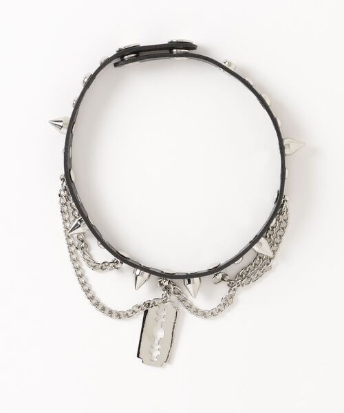 Salong hameu（サロン ハミュー）の「#サブカルファッション カミソリ×チェーンチョーカー メンズ レディース（チョーカー・レディース・ブラック×シルバー・FREE）」の3枚目の写真