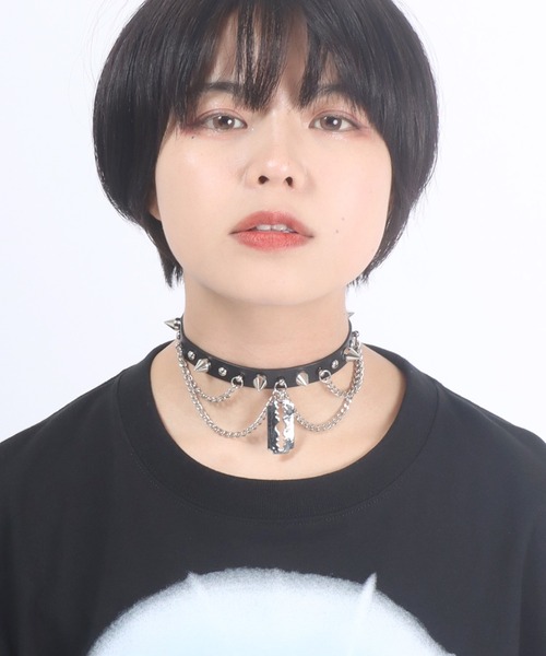 Salong hameu（サロン ハミュー）の「#サブカルファッション カミソリ×チェーンチョーカー メンズ レディース（チョーカー・レディース・ブラック×シルバー・FREE）」の6枚目の写真