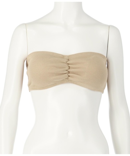 anap mimpi（アナップミンピ）の「テレコリブギャザーブラトップ（チューブトップ・レディース・ブラック/ダークグレー/ホワイト/ベージュ/キナリ・FREE）」の14枚目の写真