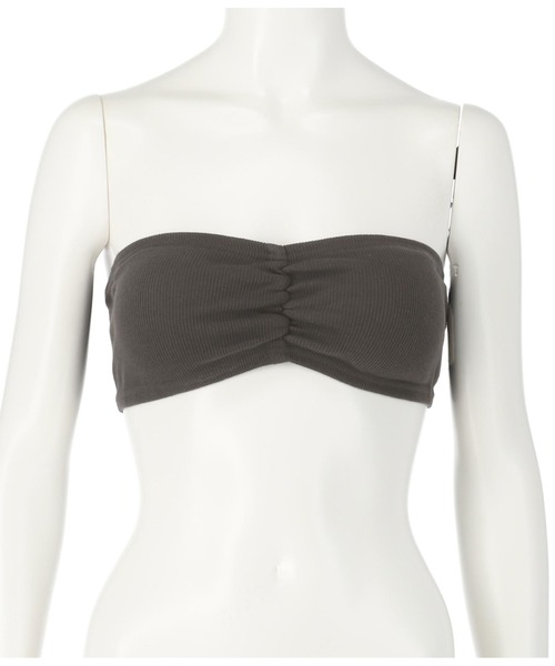 anap mimpi（アナップミンピ）の「テレコリブギャザーブラトップ（チューブトップ・レディース・ブラック/ダークグレー/ホワイト/ベージュ/キナリ・FREE）」の13枚目の写真