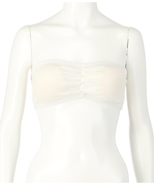 anap mimpi（アナップミンピ）の「テレコリブギャザーブラトップ（チューブトップ・レディース・ブラック/ダークグレー/ホワイト/ベージュ/キナリ・FREE）」の10枚目の写真