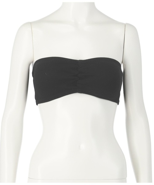 anap mimpi（アナップミンピ）の「テレコリブギャザーブラトップ（チューブトップ・レディース・ブラック/ダークグレー/ホワイト/ベージュ/キナリ・FREE）」の12枚目の写真