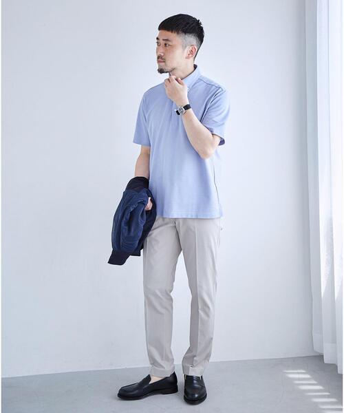 green label relaxing（グリーンレーベルリラクシング）の「DUADRY CLEAN バーズアイ ボタンダウン ポロシャツ -吸水速乾・抗菌-（ポロシャツ・メンズ・ダークグリーン/ライトブルー/ライトグレー/ネイビー/ダークグレー/ライム/ダークブラウン/ベージュ・S/M/L/XL）」の18枚目の写真