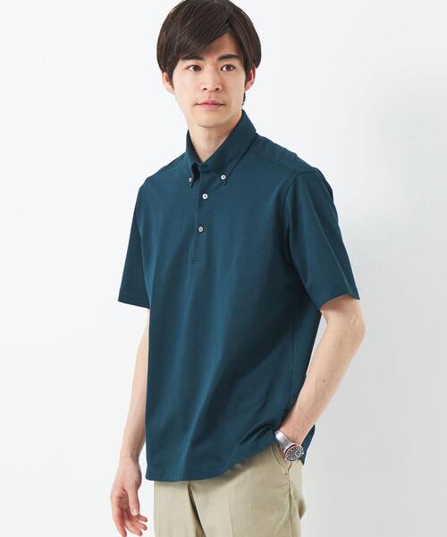 green label relaxing（グリーンレーベルリラクシング）の「DUADRY CLEAN バーズアイ ボタンダウン ポロシャツ -吸水速乾・抗菌-（ポロシャツ・メンズ・ダークグリーン/ライトブルー/ライトグレー/ネイビー/ダークグレー/ライム/ダークブラウン/ベージュ・S/M/L/XL）」の20枚目の写真