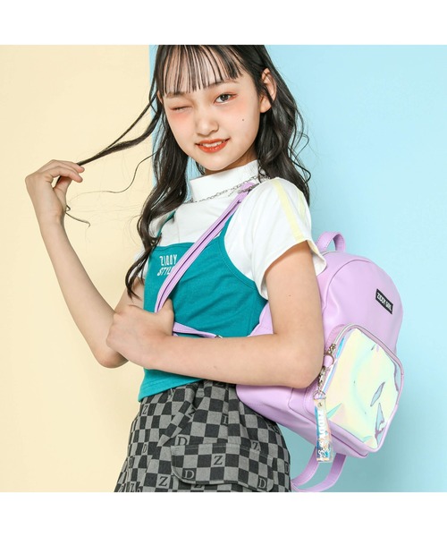 ZIDDY（ジディ）の「ZIDDY/mini合皮リュック（バックパック/リュック・キッズ・パープル/ブラック・ONESIZE）」の8枚目の写真