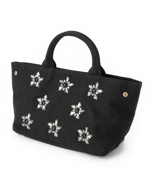 BEAUTY&YOUTH UNITED ARROWS(ビューティーアンドユースユナイテッドアローズ)の「BY キャンバス ビジューフラワー2WAYトート◆(トートバッグ・レディース・ブラック・フリー)」の10枚目の写真