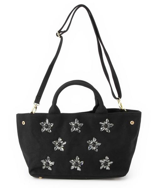 BEAUTY&YOUTH UNITED ARROWS(ビューティーアンドユースユナイテッドアローズ)の「BY キャンバス ビジューフラワー2WAYトート◆(トートバッグ・レディース・ブラック・フリー)」の13枚目の写真