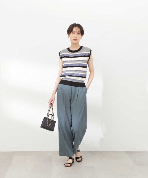 N.（N. Natural Beauty Basic）（エヌエヌナチュラルビューティーベーシック）の「【S Size Line】◆２タックトラウザーパンツ（スラックス・レディース・モカ/ブルー・SMALL/MEDIUM）」の22枚目の写真