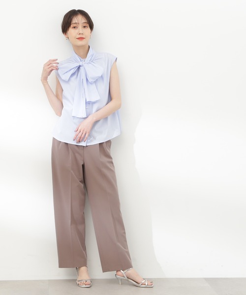 N.（N. Natural Beauty Basic）（エヌエヌナチュラルビューティーベーシック）の「【S Size Line】◆２タックトラウザーパンツ（スラックス・レディース・モカ/ブルー・SMALL/MEDIUM）」の6枚目の写真