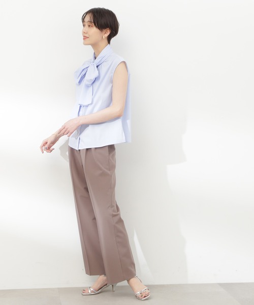 N.（N. Natural Beauty Basic）（エヌエヌナチュラルビューティーベーシック）の「【S Size Line】◆２タックトラウザーパンツ（スラックス・レディース・モカ/ブルー・SMALL/MEDIUM）」の3枚目の写真