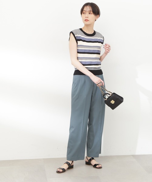 N.（N. Natural Beauty Basic）（エヌエヌナチュラルビューティーベーシック）の「【S Size Line】◆２タックトラウザーパンツ（スラックス・レディース・モカ/ブルー・SMALL/MEDIUM）」の5枚目の写真