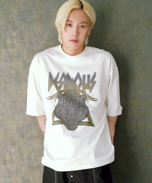 G.O.C（ジーオーシー）の「オーバーサイズ ヴィンテージ プリント TEE（Tシャツ/カットソー・メンズ・ブラック系その他/ブラック系その他3/ホワイト系その他2/ブラック/ホワイト/ホワイト系その他/ホワイト系その他3/ブラック系その他2・MEDIUM/LARGE）」の4枚目の写真