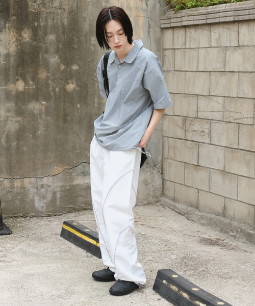 FOLLOWIN（フォロウィン）の「[UNISEX] 【長さ調節可能】【ストリートファッション必須アイテム】ストリングラインハイウエストバンディングパンツ（スウェットパンツ・メンズ・ホワイト/ブラック・FREE）」の9枚目の写真