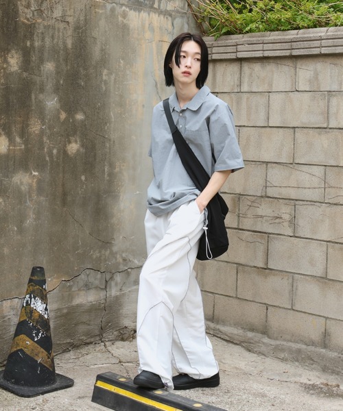 FOLLOWIN（フォロウィン）の「[UNISEX] 【長さ調節可能】【ストリートファッション必須アイテム】ストリングラインハイウエストバンディングパンツ（スウェットパンツ・メンズ・ホワイト/ブラック・FREE）」の5枚目の写真