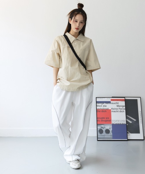 FOLLOWIN（フォロウィン）の「[UNISEX] 【長さ調節可能】【ストリートファッション必須アイテム】ストリングラインハイウエストバンディングパンツ（スウェットパンツ・メンズ・ホワイト/ブラック・FREE）」の19枚目の写真