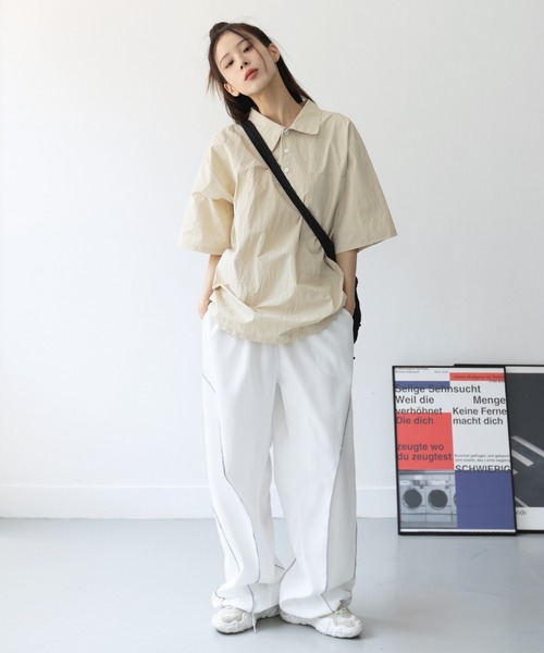 FOLLOWIN（フォロウィン）の「[UNISEX] 【長さ調節可能】【ストリートファッション必須アイテム】ストリングラインハイウエストバンディングパンツ（スウェットパンツ・メンズ・ホワイト/ブラック・FREE）」の20枚目の写真