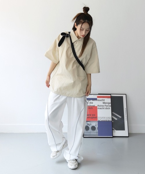 FOLLOWIN（フォロウィン）の「[UNISEX] 【長さ調節可能】【ストリートファッション必須アイテム】ストリングラインハイウエストバンディングパンツ（スウェットパンツ・メンズ・ホワイト/ブラック・FREE）」の22枚目の写真