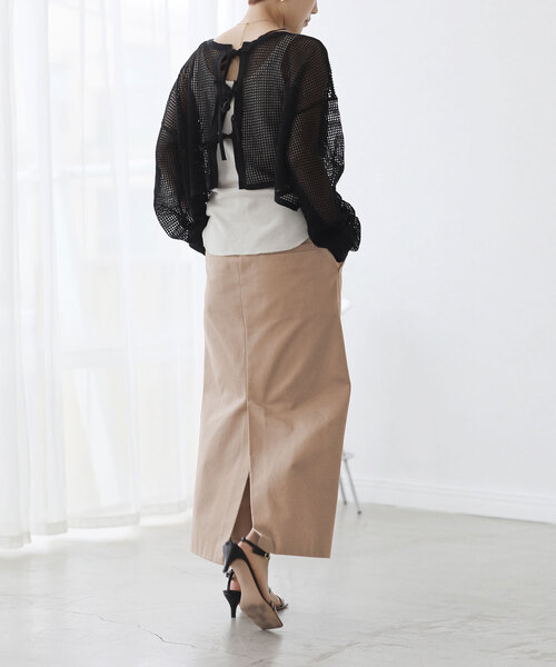 La TOTALITE(ラトータリテ)の「【TORRAZZO DONNA/トラッゾドンナ】2WAY mesh knit tops(ニット/セーター・レディース・ホワイト/ブラック・FREE)」の2枚目の写真