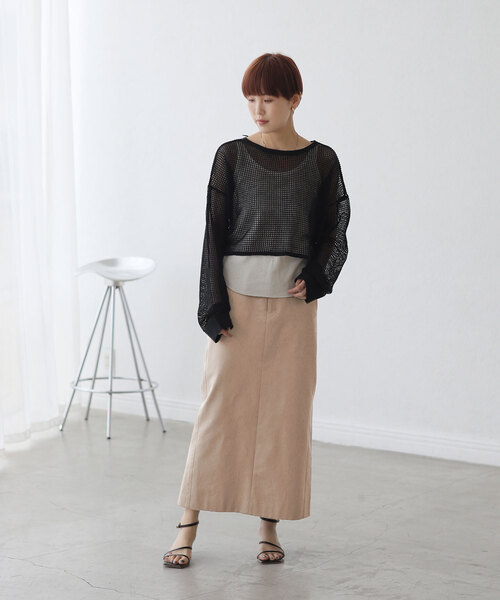 La TOTALITE(ラトータリテ)の「【TORRAZZO DONNA/トラッゾドンナ】2WAY mesh knit tops(ニット/セーター・レディース・ホワイト/ブラック・FREE)」の16枚目の写真