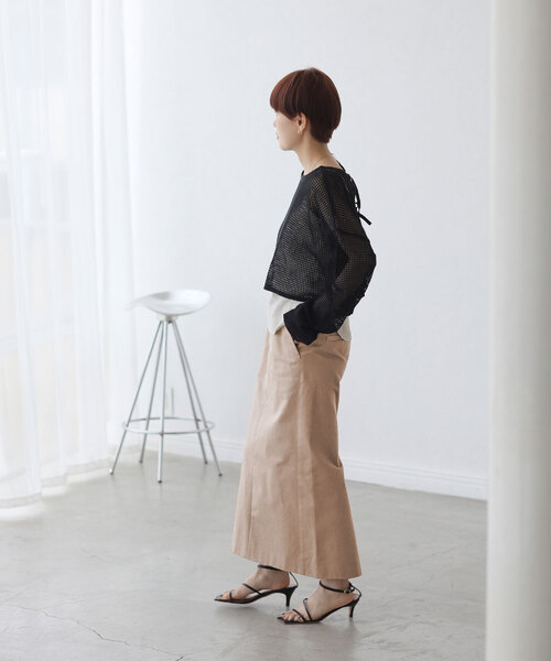 La TOTALITE(ラトータリテ)の「【TORRAZZO DONNA/トラッゾドンナ】2WAY mesh knit tops(ニット/セーター・レディース・ホワイト/ブラック・FREE)」の17枚目の写真