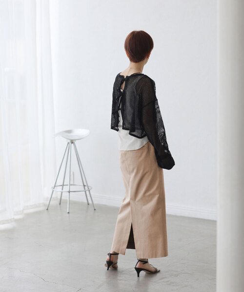 La TOTALITE(ラトータリテ)の「【TORRAZZO DONNA/トラッゾドンナ】2WAY mesh knit tops(ニット/セーター・レディース・ホワイト/ブラック・FREE)」の18枚目の写真