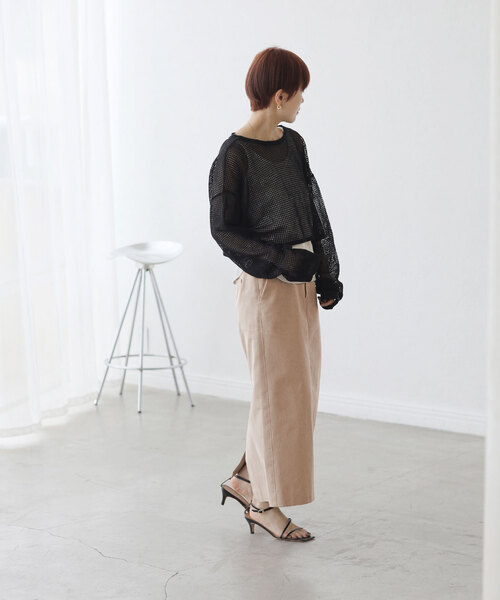 La TOTALITE(ラトータリテ)の「【TORRAZZO DONNA/トラッゾドンナ】2WAY mesh knit tops(ニット/セーター・レディース・ホワイト/ブラック・FREE)」の19枚目の写真