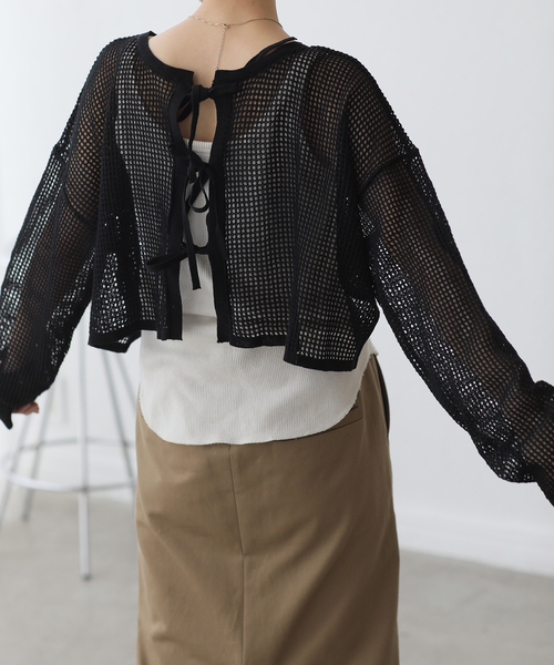 La TOTALITE(ラトータリテ)の「【TORRAZZO DONNA/トラッゾドンナ】2WAY mesh knit tops(ニット/セーター・レディース・ホワイト/ブラック・FREE)」の22枚目の写真