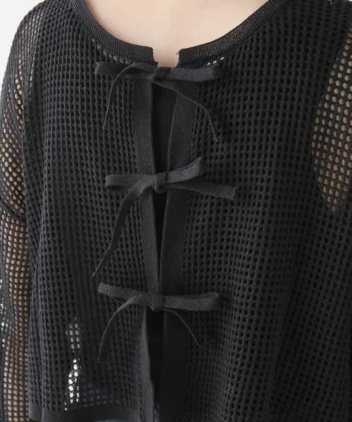 La TOTALITE(ラトータリテ)の「【TORRAZZO DONNA/トラッゾドンナ】2WAY mesh knit tops(ニット/セーター・レディース・ホワイト/ブラック・FREE)」の4枚目の写真