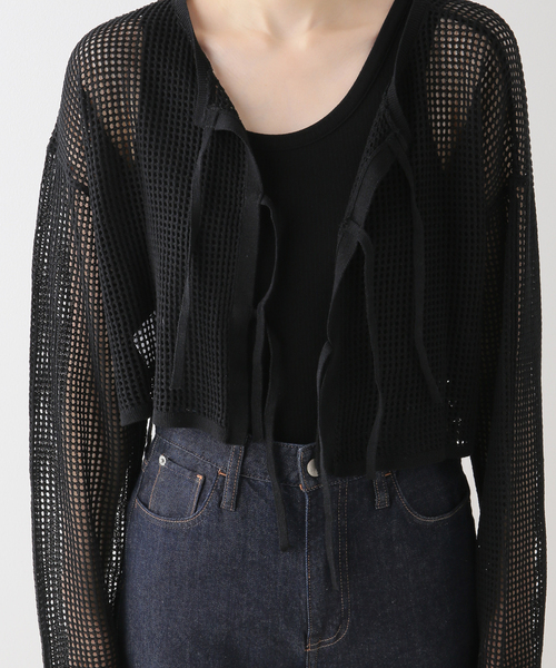 La TOTALITE(ラトータリテ)の「【TORRAZZO DONNA/トラッゾドンナ】2WAY mesh knit tops(ニット/セーター・レディース・ホワイト/ブラック・FREE)」の5枚目の写真