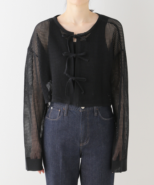 La TOTALITE(ラトータリテ)の「【TORRAZZO DONNA/トラッゾドンナ】2WAY mesh knit tops(ニット/セーター・レディース・ホワイト/ブラック・FREE)」の6枚目の写真