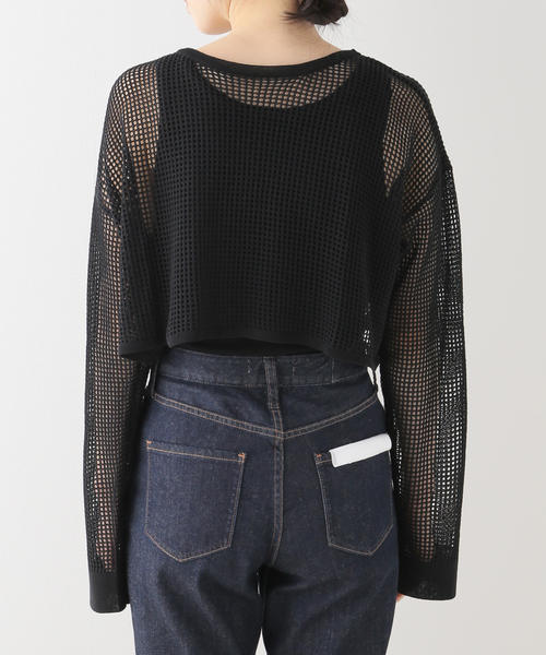 La TOTALITE(ラトータリテ)の「【TORRAZZO DONNA/トラッゾドンナ】2WAY mesh knit tops(ニット/セーター・レディース・ホワイト/ブラック・FREE)」の7枚目の写真