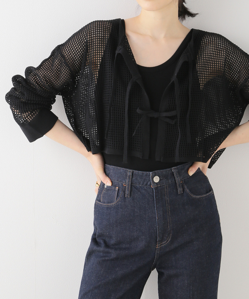 La TOTALITE(ラトータリテ)の「【TORRAZZO DONNA/トラッゾドンナ】2WAY mesh knit tops(ニット/セーター・レディース・ホワイト/ブラック・FREE)」の10枚目の写真