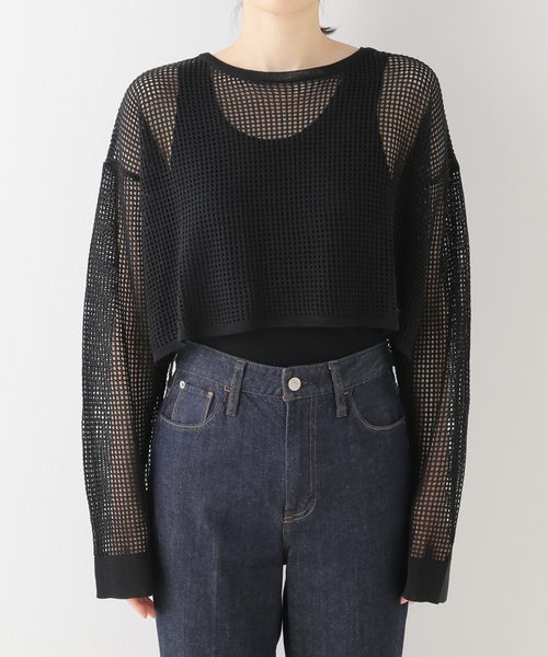 La TOTALITE(ラトータリテ)の「【TORRAZZO DONNA/トラッゾドンナ】2WAY mesh knit tops(ニット/セーター・レディース・ホワイト/ブラック・FREE)」の11枚目の写真