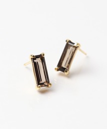 「anq.」SV925・カルセドニー/レモン/スモーキークオーツバケットカットピアス