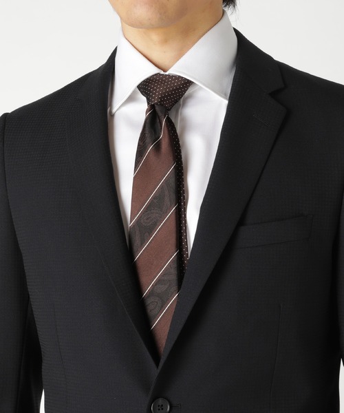 CROWDED CLOSET（クラウデッドクローゼット）の「ペイズリーレジメント/ドット クレリックタイ（ネクタイ・メンズ・ネイビー/ブラウン/ターコイズブルー/シルバー/ボルドー・FREE）」の2枚目の写真