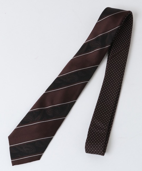 CROWDED CLOSET（クラウデッドクローゼット）の「ペイズリーレジメント/ドット クレリックタイ（ネクタイ・メンズ・ネイビー/ブラウン/ターコイズブルー/シルバー/ボルドー・FREE）」の8枚目の写真