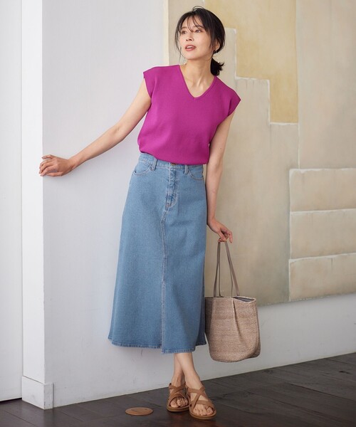 【前後2WAY/アンチピリング/洗濯機可】ノースリーブニット