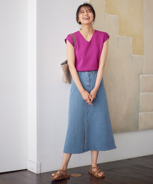 【前後2WAY/アンチピリング/洗濯機可】ノースリーブニット