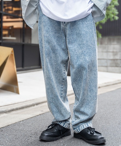 WEGO（ウィゴー）の「WEGO/スケーターズ タックワイドデニムパンツ（デニムパンツ・メンズ・ブラック系その他/グリーン系その他/スカイブルー/パープル系その他/レッド系その他/イエロー系その他・MEDIUM/LARGE）」の13枚目の写真