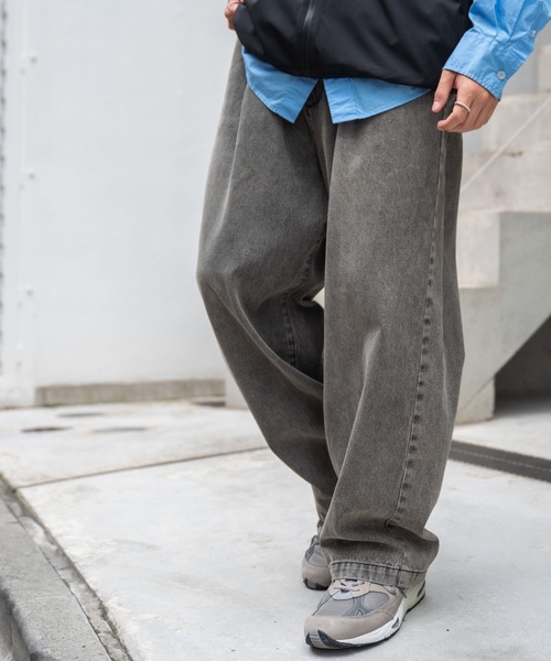 WEGO（ウィゴー）の「WEGO/スケーターズ タックワイドデニムパンツ（デニムパンツ・メンズ・ブラック系その他/グリーン系その他/スカイブルー/パープル系その他/レッド系その他/イエロー系その他・MEDIUM/LARGE）」の11枚目の写真