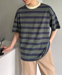 DISCOAT | ジャガードボーダーショートスリーブTシャツ(Tシャツ/カットソー)