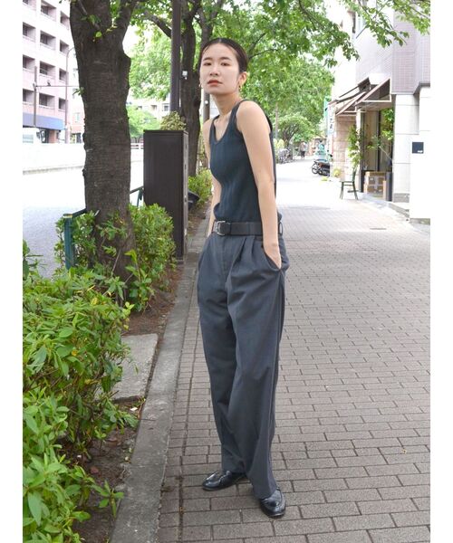 Ungrid(アングリッド)の「ランダムテレコタンクトップ(Tシャツ/カットソー・レディース・ターコイズブルー/イエロー/ピンク/チャコールグレー/オフホワイト・FREE)」の12枚目の写真